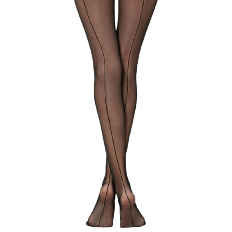 glitter tights with long black back line