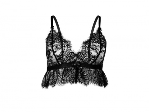 Black lace underwired bra