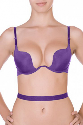 203 secret bra purple extra push up plunging gilsa paris worn face hand hips