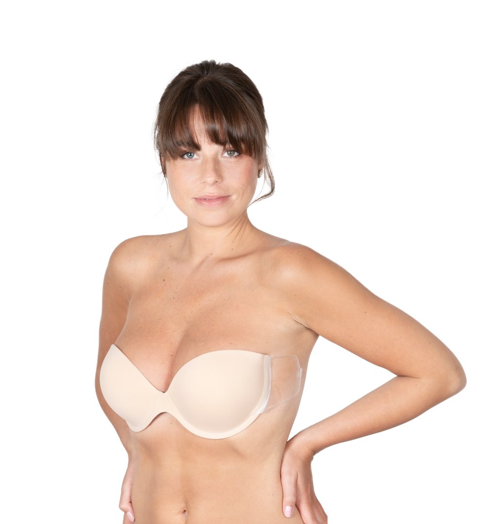 Backless push-up bra with transparent wings