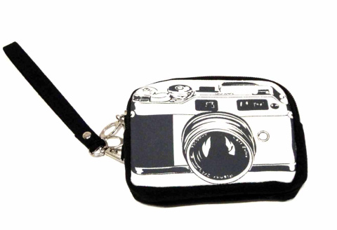 Camera pattern makeup bag