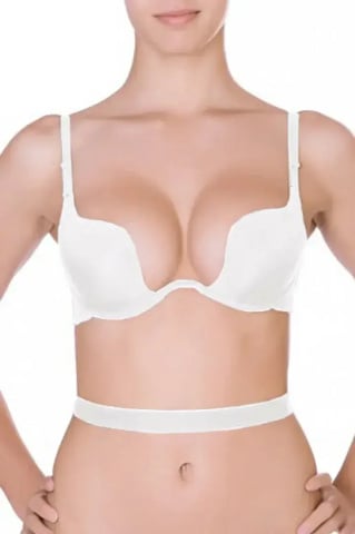 SECRET BRA White extra push-up bra with ultra-plunging neckline